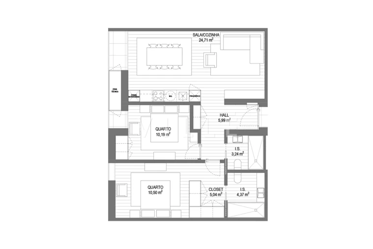 Apartamento T2 para Venda em Santa Joana Planta 1
