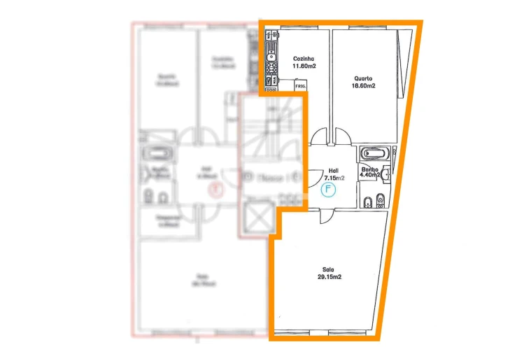 Apartamento T1 para Venda em Vagos e Santo António Planta 1