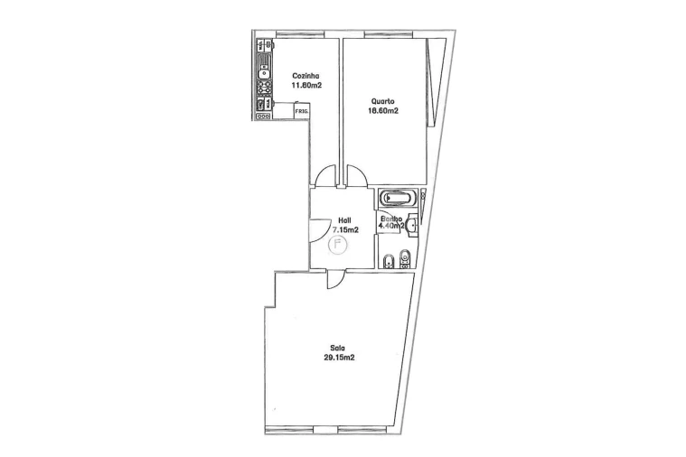 Apartamento T1 para Venda em Vagos e Santo António Planta 2