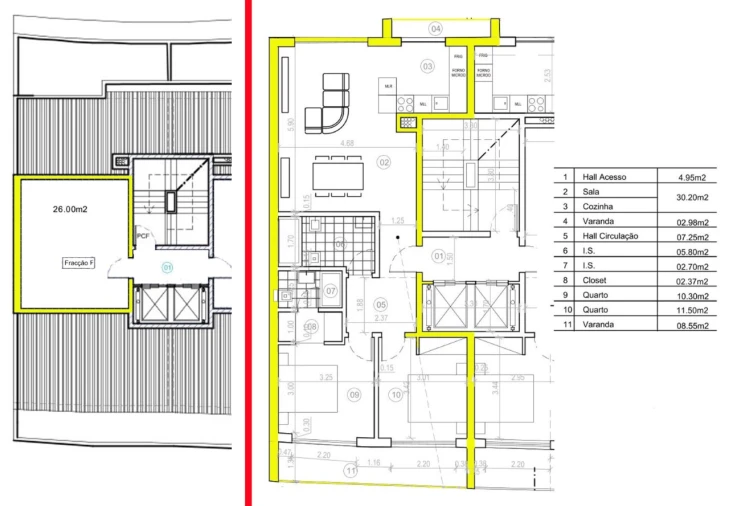 Apartamento T2 para Venda em Corroios Planta 1
