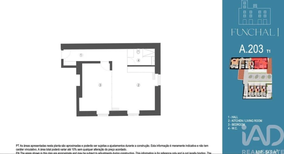 Apartamento T1 para Venda em Funchal (Santa Maria Maior) Foto 14