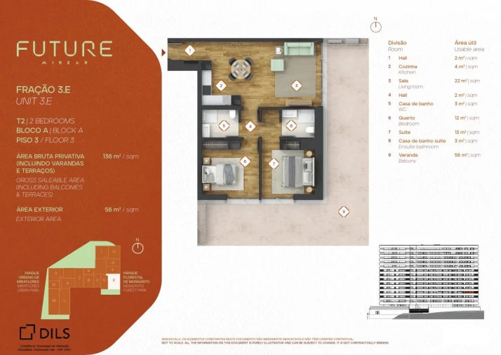 Apartamento T2 para Venda em Algés, Linda-A-Velha e Cruz Quebrada-Dafundo Planta 1
