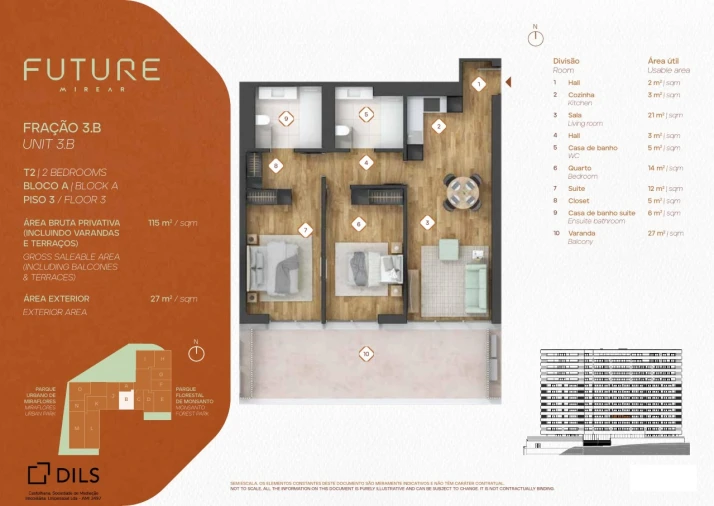 Apartamento T2 para Venda em Algés, Linda-A-Velha e Cruz Quebrada-Dafundo Planta 1