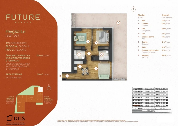 Apartamento T2 para Venda em Algés, Linda-A-Velha e Cruz Quebrada-Dafundo Planta 1