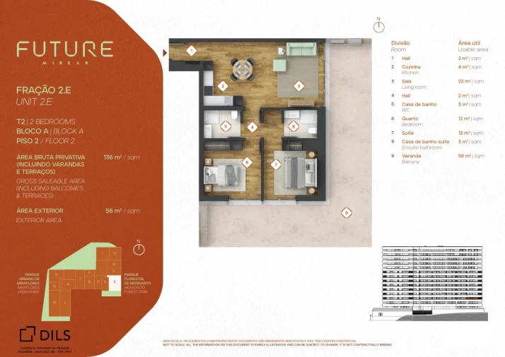 Apartamento T2 para Venda em Algés, Linda-A-Velha e Cruz Quebrada-Dafundo Planta 1