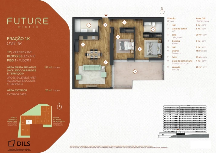 Apartamento T2 para Venda em Algés, Linda-A-Velha e Cruz Quebrada-Dafundo Planta 1