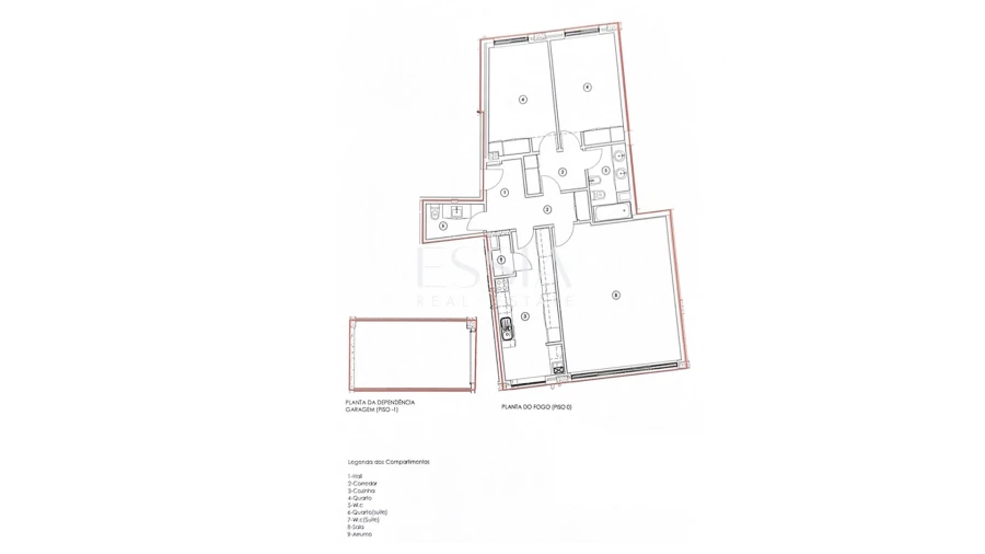 Apartamento T2 para Venda em São Felix da Marinha Planta 1