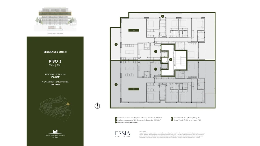 Apartamento T5 para Venda em Canidelo Planta 1
