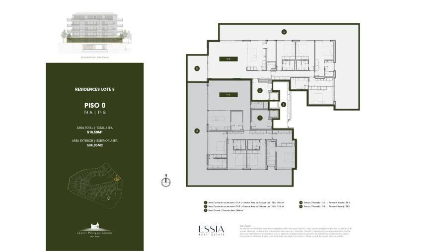 Apartamento T4 para Venda em Canidelo Planta 1