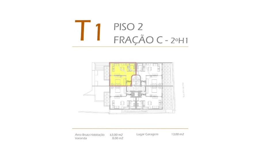 Apartamento T1 para Arrendamento em Aldoar, Foz do Douro e Nevogilde Planta 2