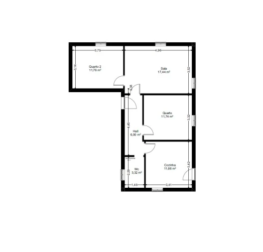 Moradia T2 para Venda em Vilar de Mouros Planta 1