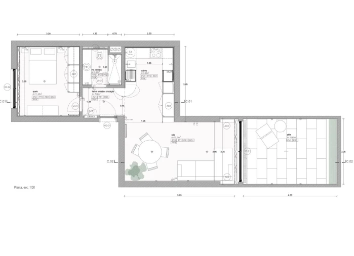 Apartamento T1 para Venda em Aldoar, Foz do Douro e Nevogilde Planta 1
