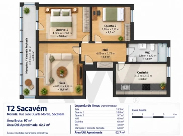 Apartamento T2 para Venda em Sacavém e Prior Velho
