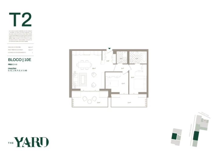 Apartamento T2 para Venda em Santa Marinha e São Pedro da Afurada Planta 1