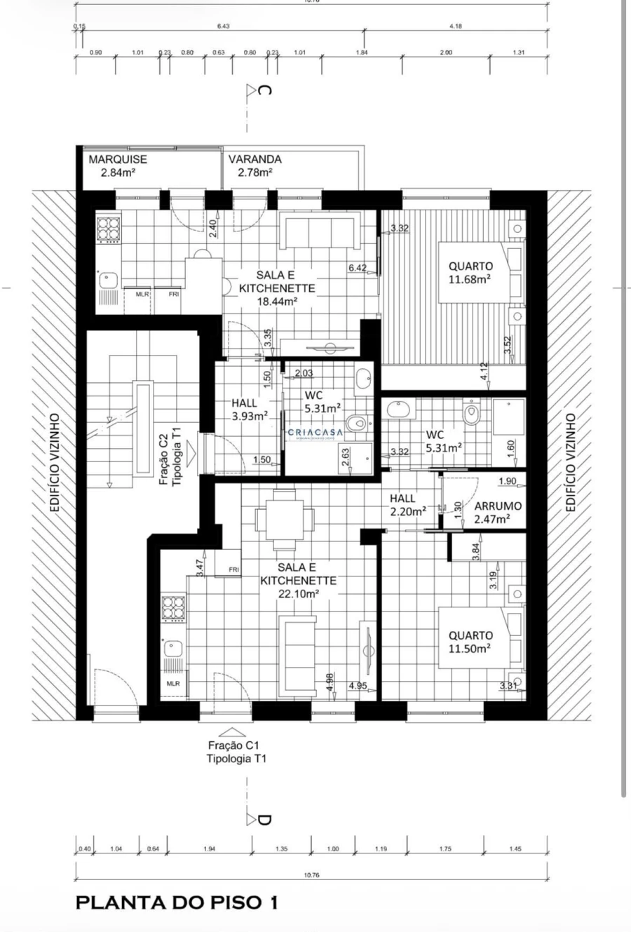 Apartamento T1 para Venda em Viseu Foto 26