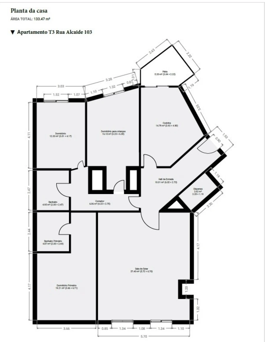 Apartamento T3 para Venda em São Domingos de Rana Planta 1