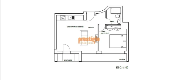Apartamento T1 para Venda em Este (São Pedro e São Mamede)