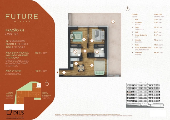 Apartamento T2 para Venda em Algés, Linda-A-Velha e Cruz Quebrada-Dafundo Planta 1