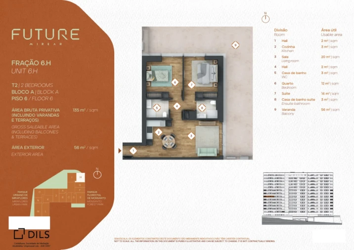 Apartamento T2 para Venda em Algés, Linda-A-Velha e Cruz Quebrada-Dafundo Planta 1