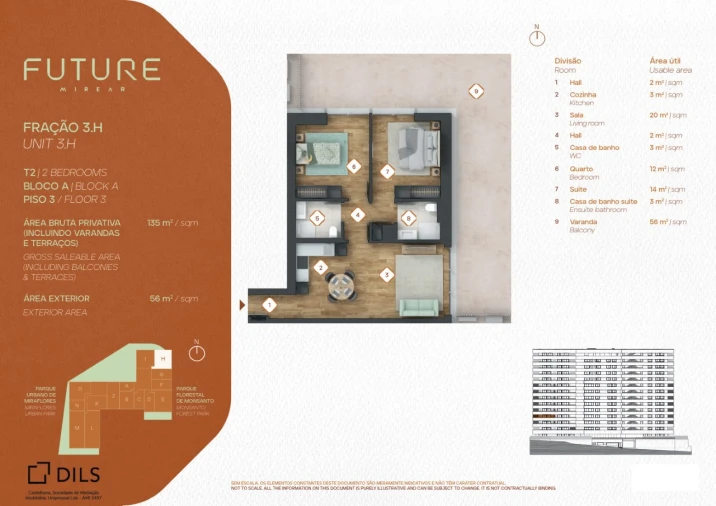 Apartamento T2 para Venda em Algés, Linda-A-Velha e Cruz Quebrada-Dafundo Planta 1