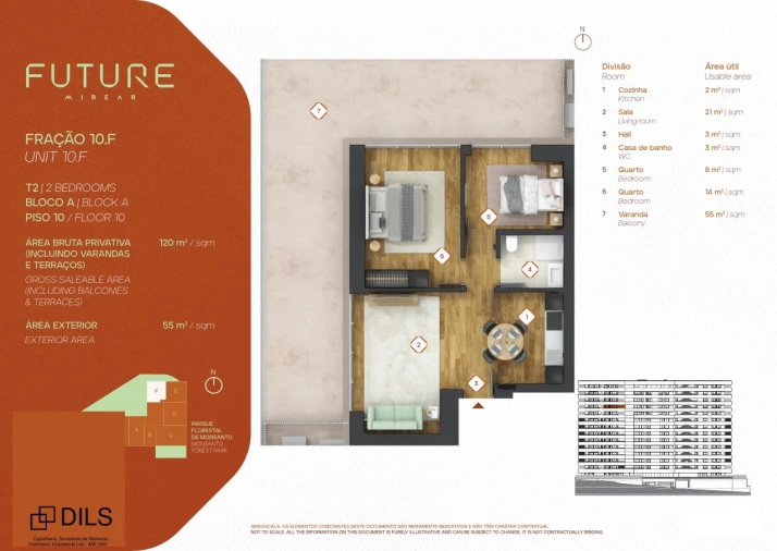 Apartamento T2 para Venda em Algés, Linda-A-Velha e Cruz Quebrada-Dafundo Planta 1