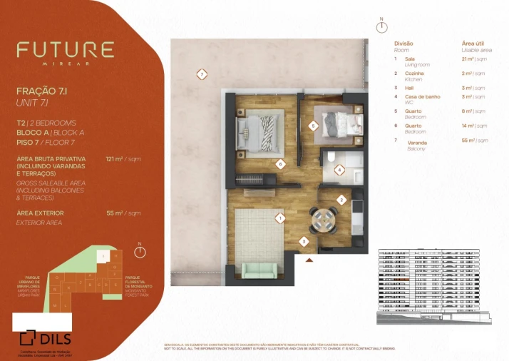 Apartamento T2 para Venda em Algés, Linda-A-Velha e Cruz Quebrada-Dafundo Planta 1