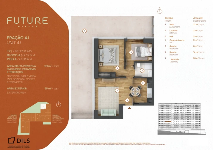 Apartamento T2 para Venda em Algés, Linda-A-Velha e Cruz Quebrada-Dafundo Planta 1