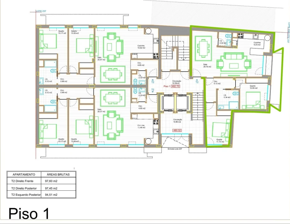 Apartamento T2 para Venda em Viseu Foto 2