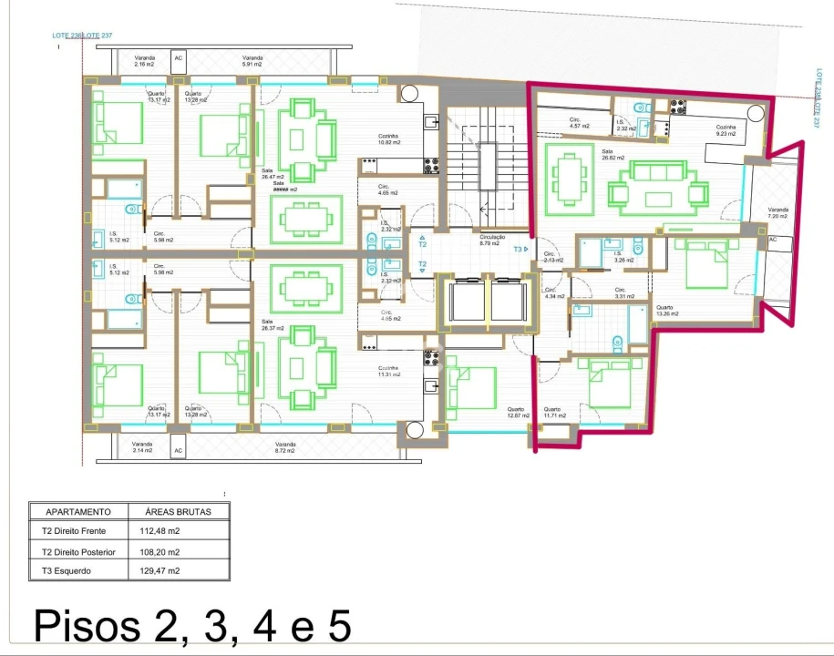 Apartamento T3 para Venda em Viseu Foto 2