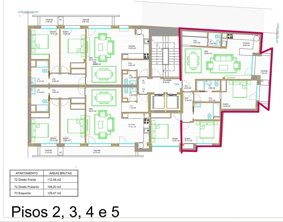 Apartamento T3 para Venda em Viseu Foto 2