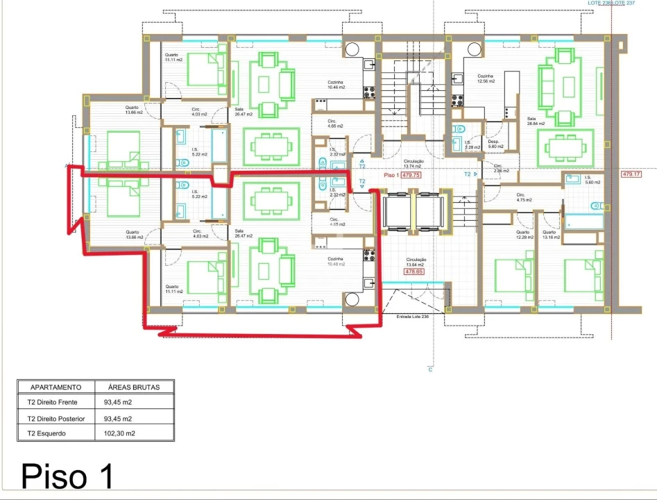 Apartamento T2 para Venda em Viseu Foto 2