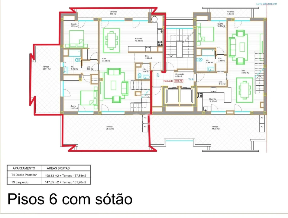 Apartamento T4 para Venda em Viseu Foto 2