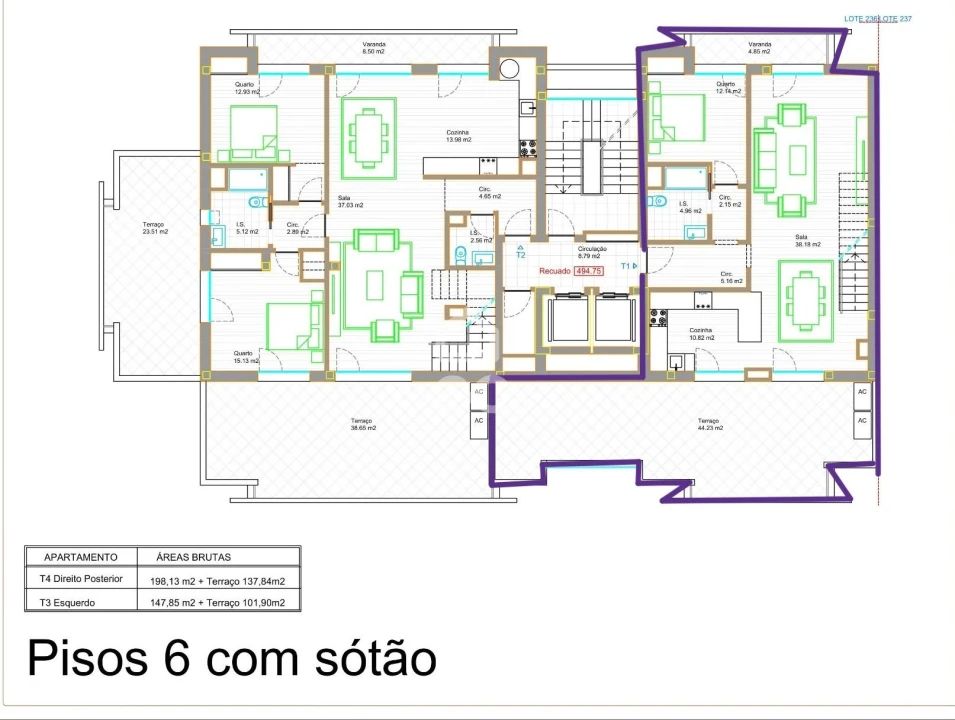 Apartamento T3 para Venda em Viseu Foto 2