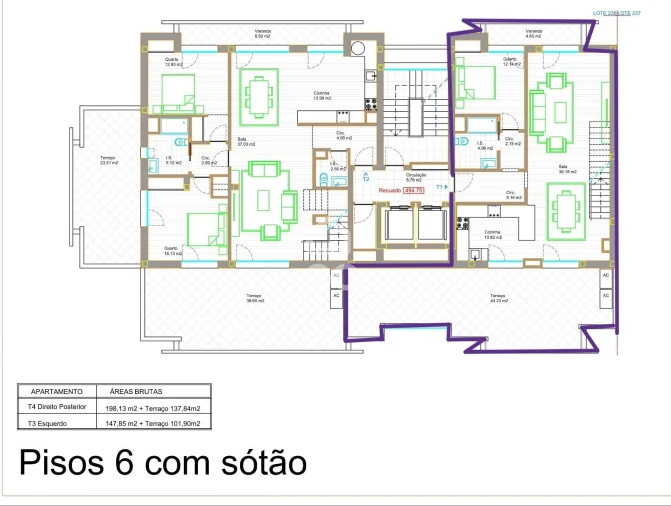 Apartamento T3 para Venda em Viseu Foto 2