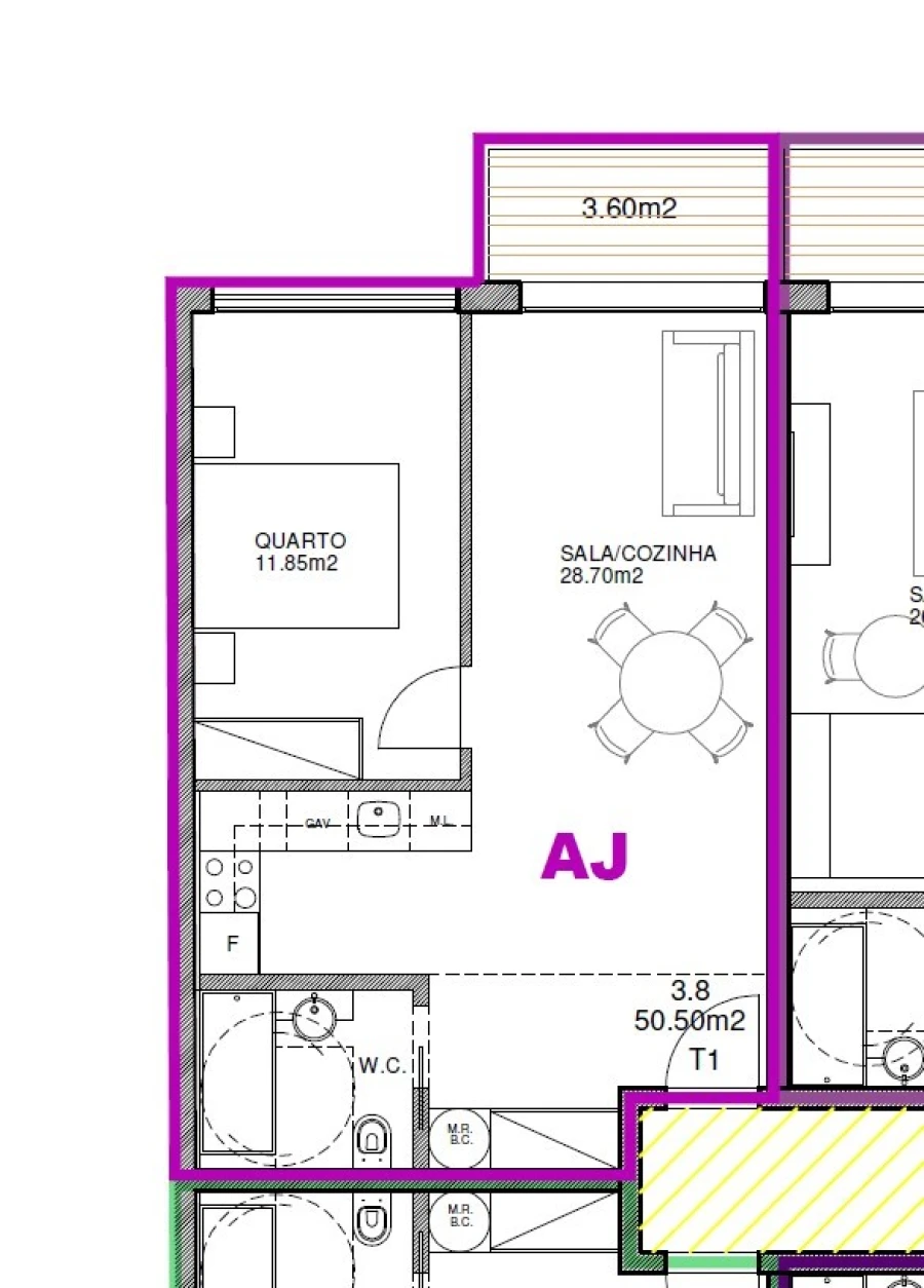 Apartamento T1 para Venda em Cedofeita, Santo Ildefonso, Sé, Miragaia, São Nicolau e Vitória Planta 1