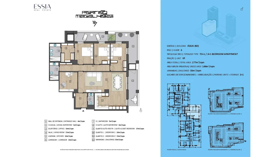 Apartamento T3 para Venda em Bonfim Planta 1