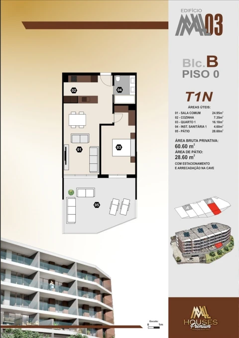 Apartamento T1 para Venda em Camara de Lobos