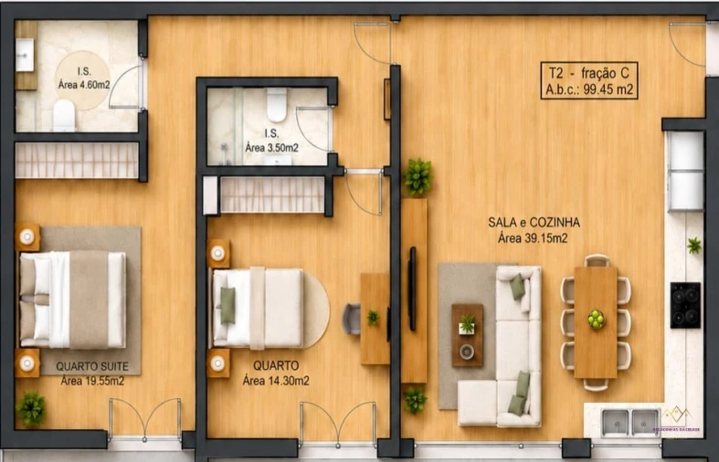 Apartamento T2 para Venda em Loures Planta 1