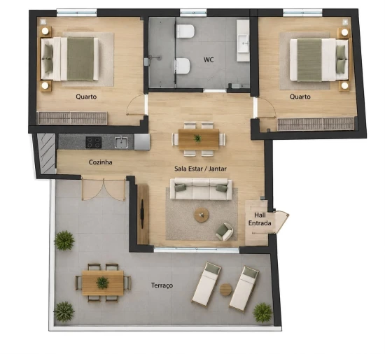 Apartamento T2 para Venda em Nazare Planta 1