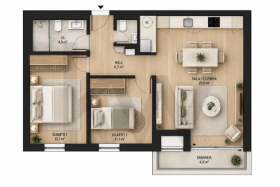 Apartamento T2 para Venda em Rio Tinto