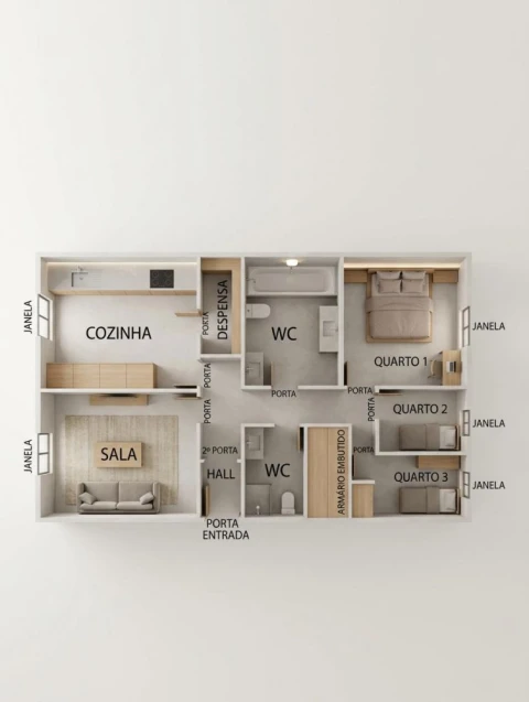 Apartamento T3 para Venda em Quinta do Conde