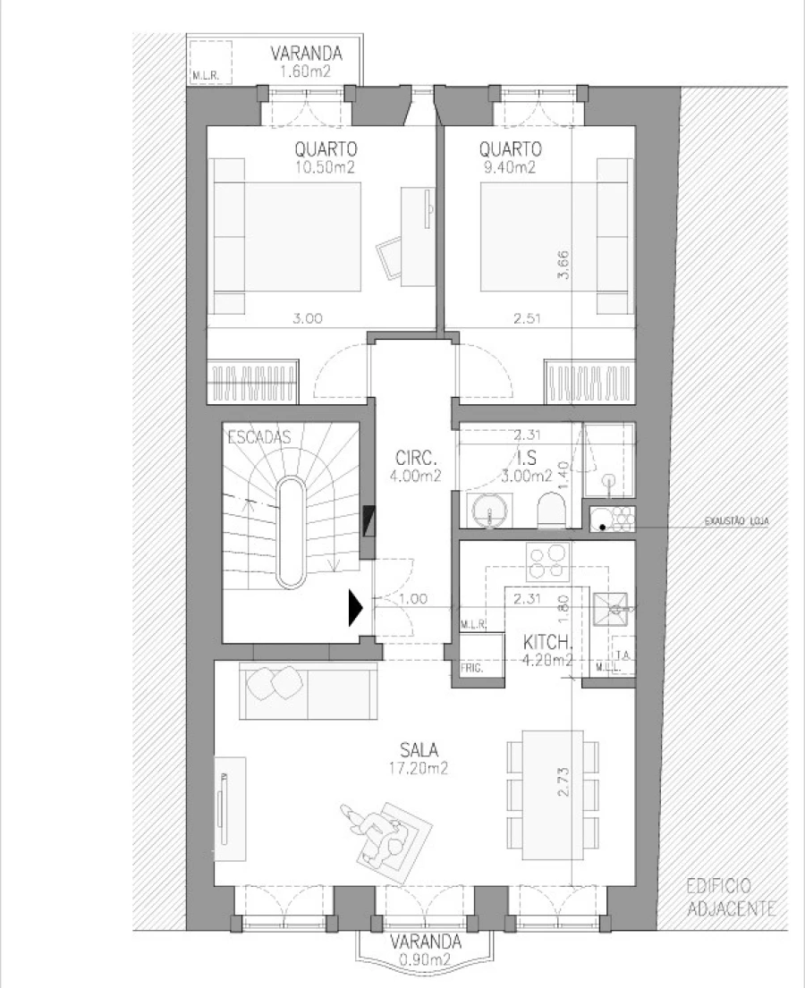Apartamento T2 para Venda em São Vicente Planta 1