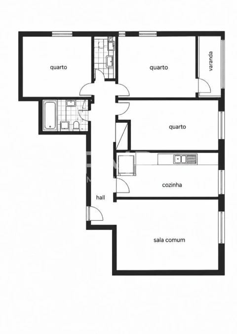 Apartamento T3 para Venda em Mina de Água