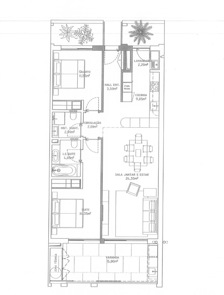 Apartamento T2 para Venda em São Martinho Planta 1