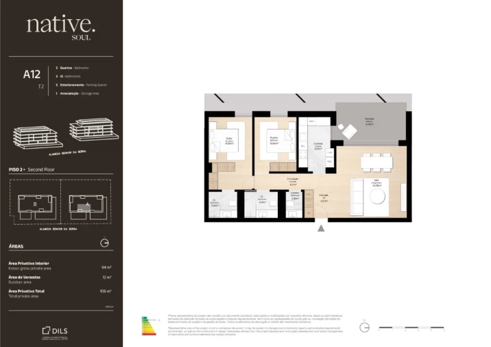 Apartamento T2 para Venda em Queluz e Belas Planta 1
