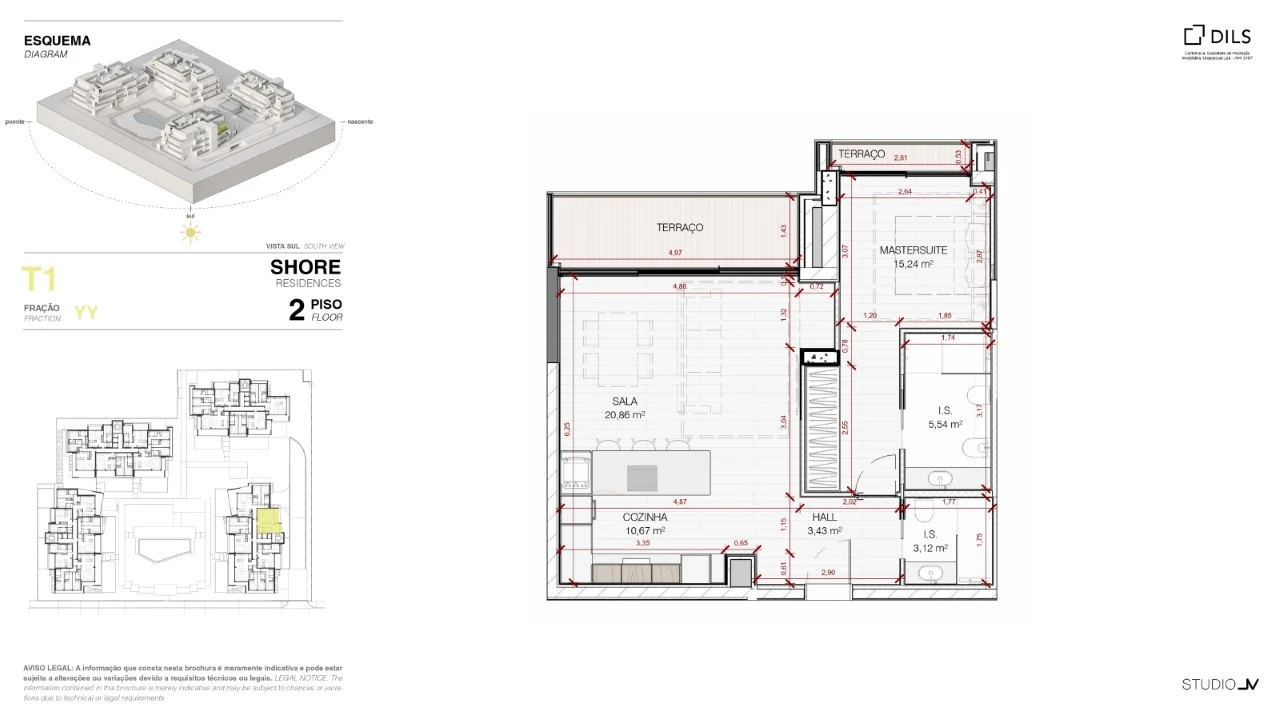 Apartamento T1 para Venda em Quarteira Planta 3