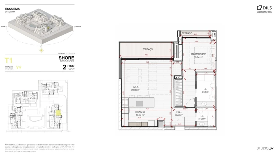Apartamento T1 para Venda em Quarteira Planta 3