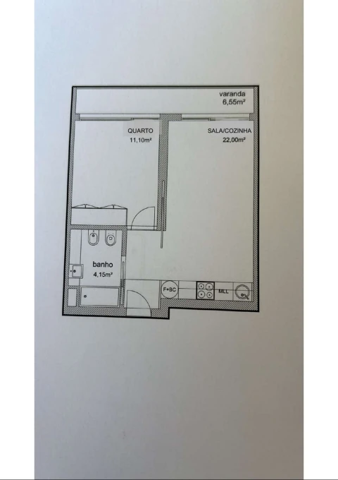 Apartamento T1 para Venda em Pedrouços
