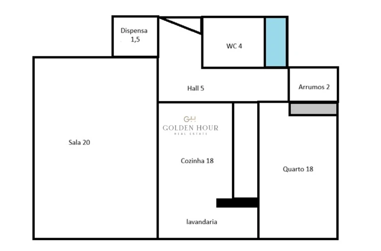 Apartamento T1 para Venda em Madalena Planta 1