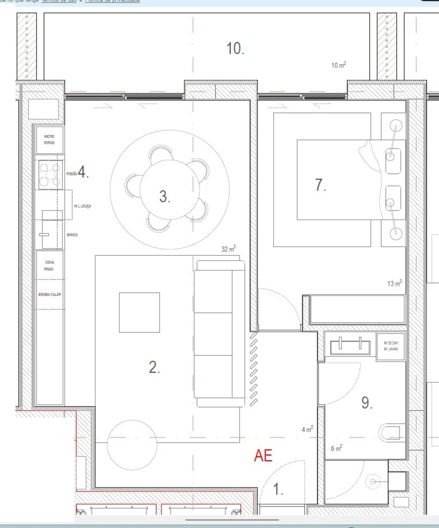 Apartamento T1 para Venda em Meixomil Planta 1